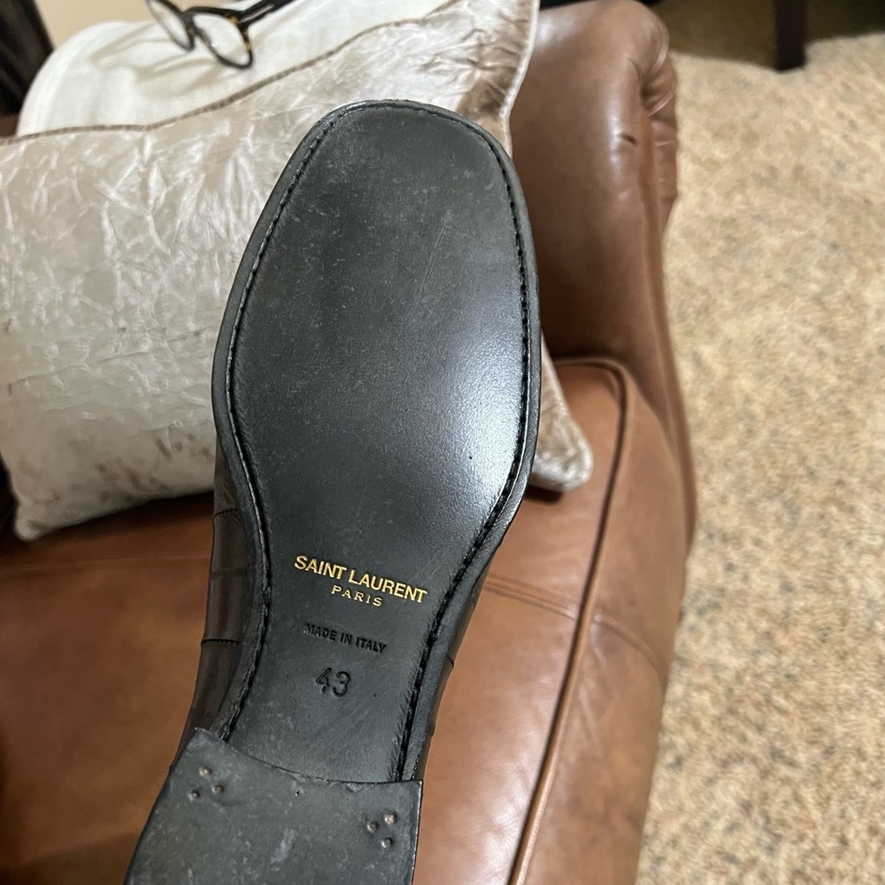 YSL Saint Laurent Miles Eel skin black Leather Boots - Picture 2 of 6